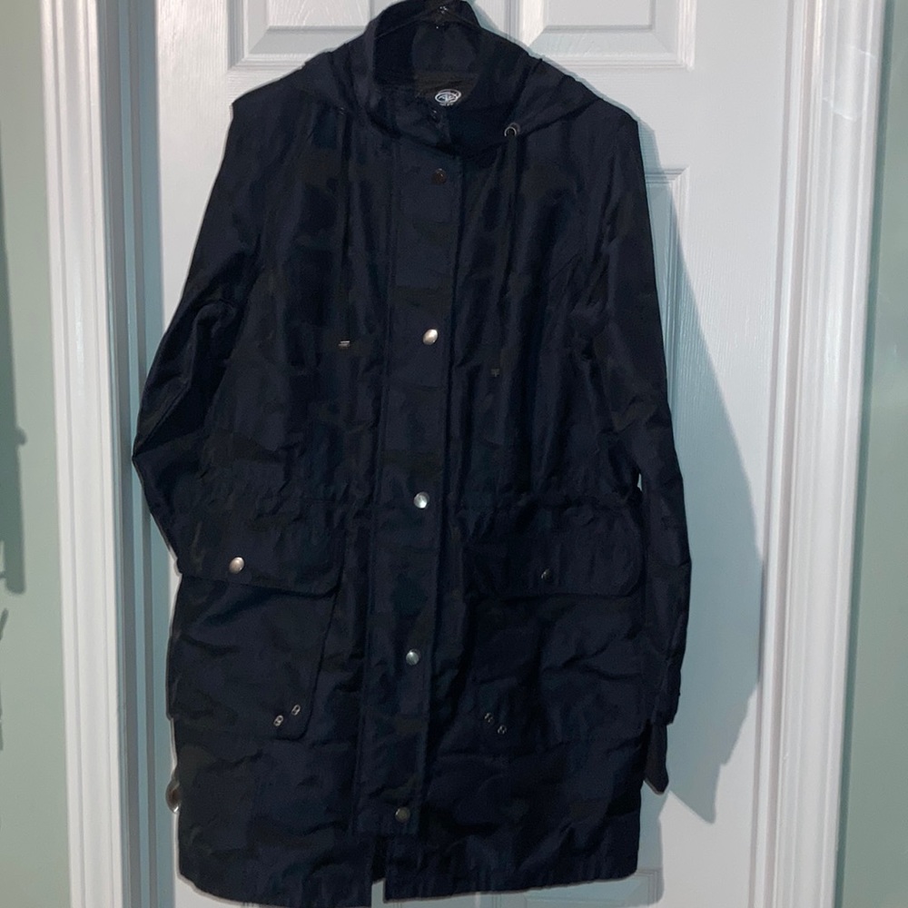 Navy Camo hooded  jacket